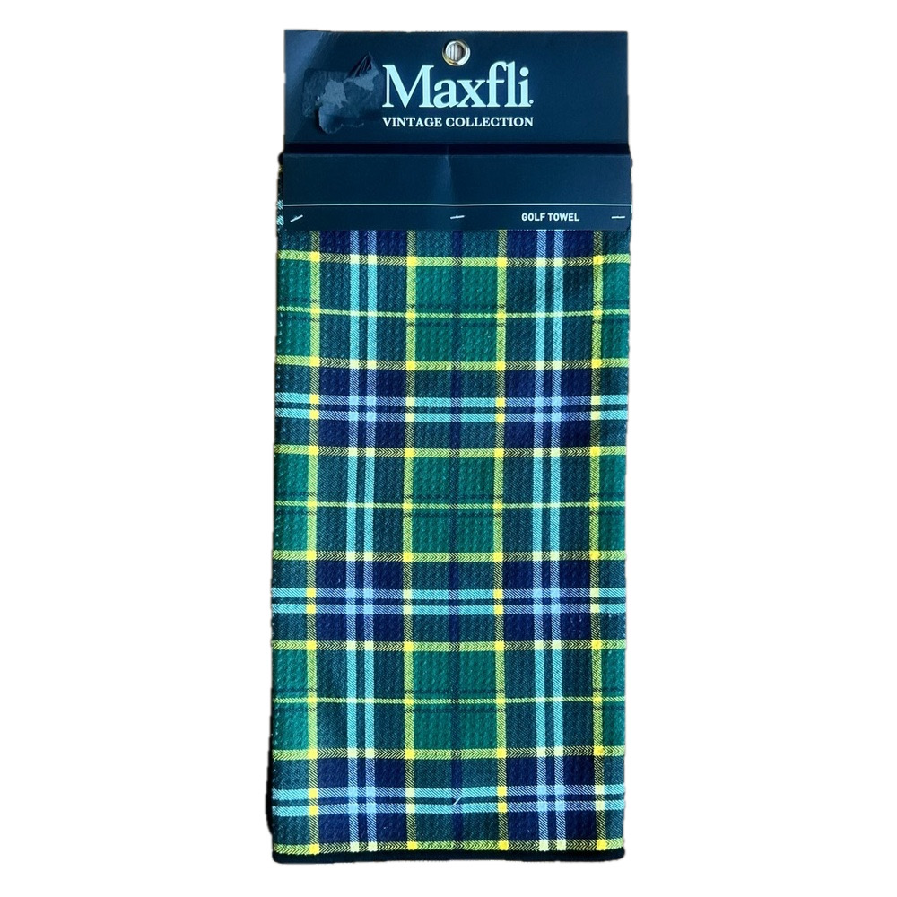Maxflix NEW Vintage Collection Green Plaid Golf Towel